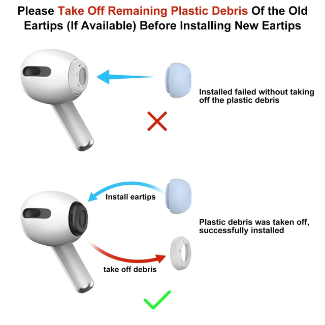 Alt view image 2 of 6 - 3 Pairs Replacement Ear Tips for AirPods Pro 2nd & 1st(S/M/L, Light Blue) | with Noise Reduction Hole, Silicone Ear Tips with Portable Storage Box, Fit in the Charging Case