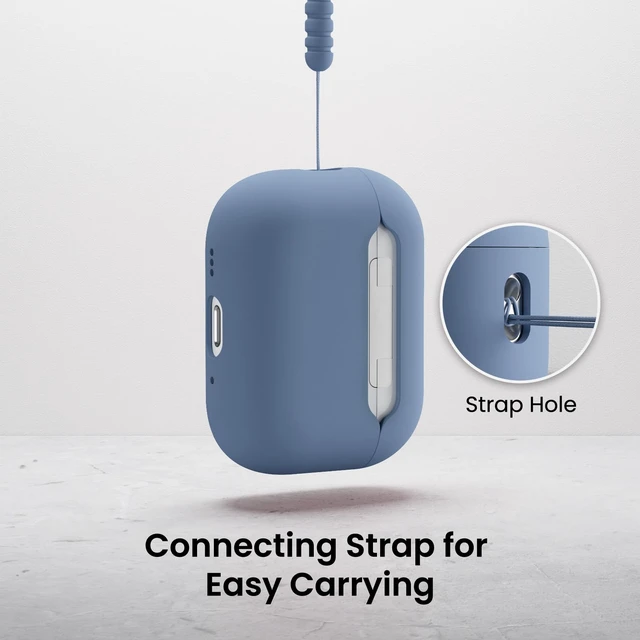 Alt view image 3 of 7 - ORNARTO for AirPods Pro 3 Case, Hybrid Silicone, Fresh Mint | Hybrid Silicone Rubber, Front LED Visible, Wireless Charging, Skin-Friendly Soft Touch, Anti-Scratch, Detachable Lanyard