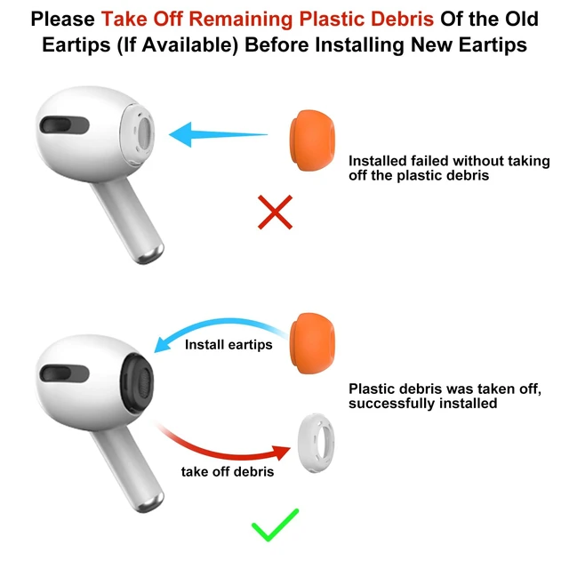 Alt view image 2 of 6 - 3 Pairs Replacement Ear Tips for AirPods Pro 2nd & 1st(S/M/L, Orange) | with Noise Reduction Hole, Silicone Ear Tips with Portable Storage Box, Fit in the Charging Case