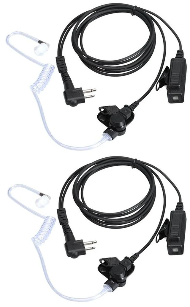 Main image of KCTIN Earpieces for Motorola Walkie Talkies with Mic 2 Pin Acoustic Tube Headset and PPT for CP200 GP2000 XU1100 PRO1150 MU12 (2 Pack)