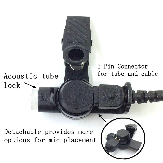 Alt view image 3 of 7 - KCTIN Earpieces for Motorola Walkie Talkies with Mic 2 Pin Acoustic Tube Headset and PPT for CP200 GP2000 XU1100 PRO1150 MU12 (2 Pack)