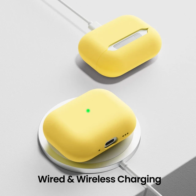 Alt view image 5 of 7 - ORNARTO for AirPods Pro 3 Case, Hybrid Silicone, Buttercream Yellow | Hybrid Silicone Rubber, Front LED Visible, Wireless Charging, Skin-Friendly Soft Touch, Anti-Scratch, Detachable Lanyard