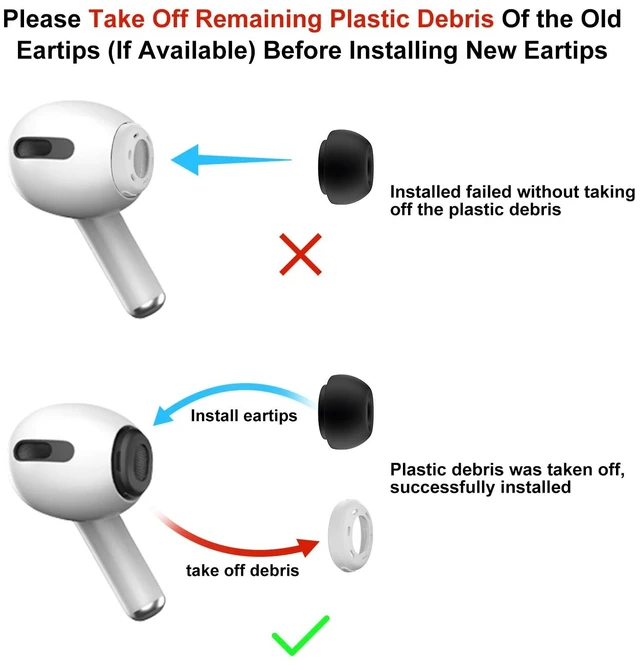 Alt view image 2 of 6 - 3 Pairs Replacement Ear Tips for AirPods Pro 2nd & 1st(S/M/L, Black) | with Noise Reduction Hole, Silicone Ear Tips with Portable Storage Box, Fit in the Charging Case