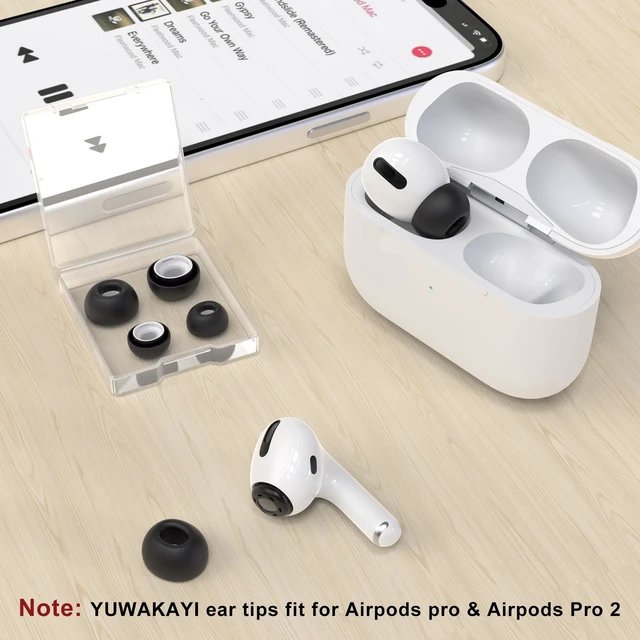 Alt view image 6 of 6 - 3 Pairs Replacement Ear Tips for AirPods Pro 2nd & 1st(S/M/L, Black) | with Noise Reduction Hole, Silicone Ear Tips with Portable Storage Box, Fit in the Charging Case