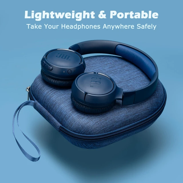 Alt view image 4 of 7 - Ginsco Universal Headphone Case Compatible with JBL Tune 510BT 720BT, Sony WH-CH 720N/WH-CH520, with Bose/JBL/Soundcore Life Q20i Q30/BERIBES/TOZO/KVIDIO etc Over-Ear Headphones (Blue)