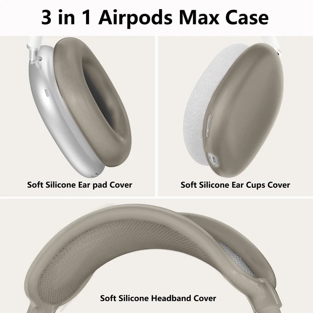 Alt view image 4 of 6 - Silicone Case Cover for AirPods Max 2 / AirPods Max Headphones(Foggy Black) | Ear Pad Case Cover/Ear Cups Cover/Headband Cover for AirPods Max 2/1 (2026/2024/2020), Accessories for Apple AirPods Max