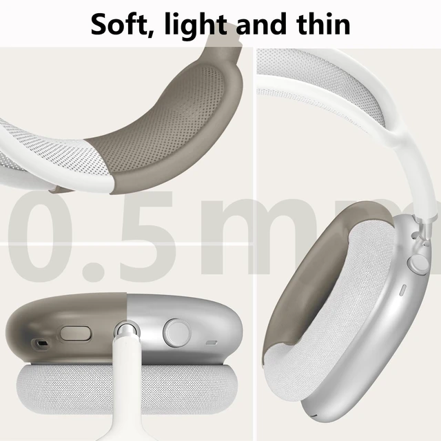 Alt view image 5 of 6 - Silicone Case Cover for AirPods Max 2 / AirPods Max Headphones(Foggy Black) | Ear Pad Case Cover/Ear Cups Cover/Headband Cover for AirPods Max 2/1 (2026/2024/2020), Accessories for Apple AirPods Max