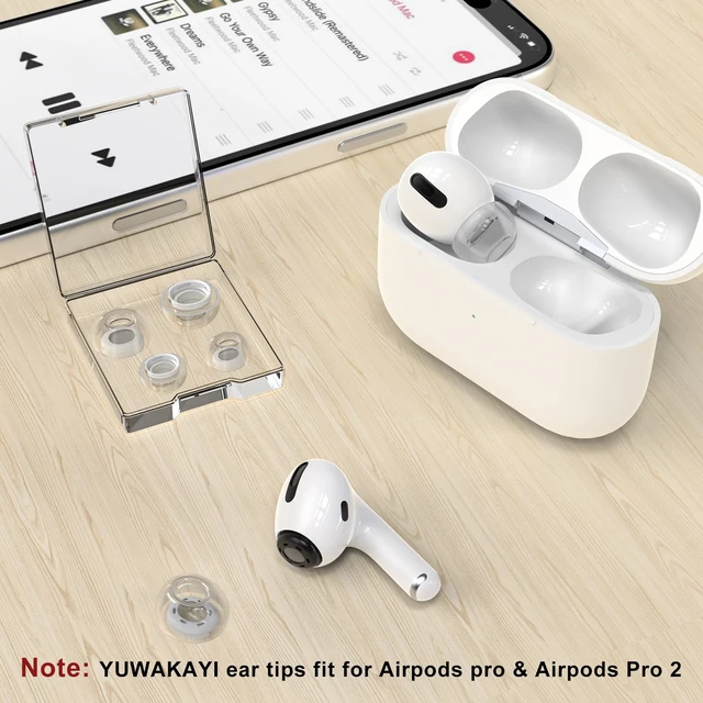 Alt view image 6 of 6 - 3 Pairs Replacement Ear Tips for AirPods Pro 2nd & 1st(S/M/L, Clear) | with Noise Reduction Hole, Silicone Ear Tips with Portable Storage Box, Fit in the Charging Case