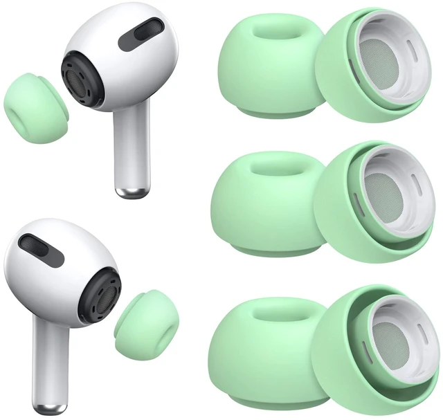 Main image of 3 Pairs Replacement Ear Tips for AirPods Pro 2nd & 1st(S/M/L, Mint Green) | with Noise Reduction Hole, Silicone Ear Tips with Portable Storage Box, Fit in the Charging Case