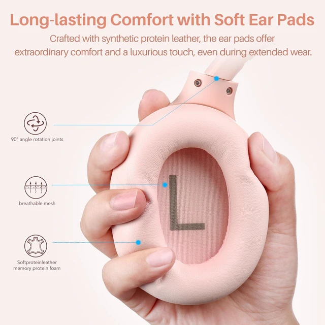 Alt view image 5 of 7 - Hybrid Active Noise Cancelling Headphones, Hi Res Audio Wireless Over Ear Bluetooth Headset, 60H Playtime, Custom EQ via App Deep Bass Comfort Fit Ear Cups, for Home Office Travel