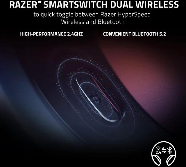 Alt view image 2 of 6 - Razer Barracuda Wireless Gaming & Mobile Headset, 2.4GHz + Bluetooth, Black | Integrated Noise-Cancelling Mic, 50mm Drivers, 40 Hr Battery, for PC, PlayStation, Switch 2, Android, iOS