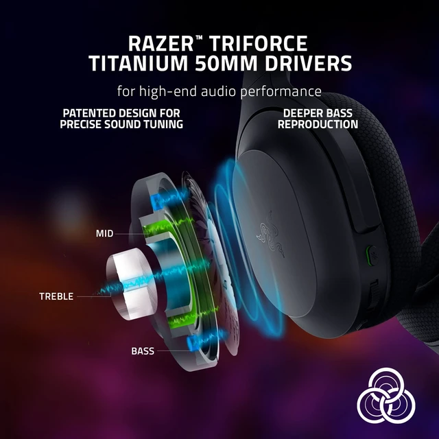 Alt view image 4 of 6 - Razer Barracuda Wireless Gaming & Mobile Headset, 2.4GHz + Bluetooth, Black | Integrated Noise-Cancelling Mic, 50mm Drivers, 40 Hr Battery, for PC, PlayStation, Switch 2, Android, iOS