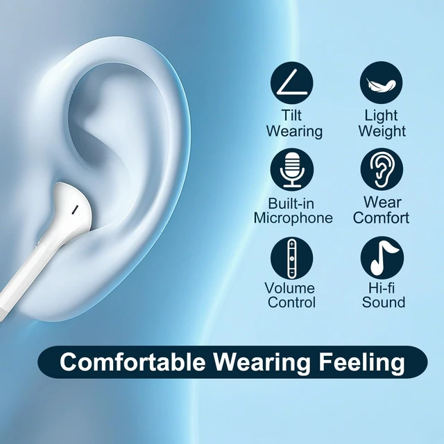 Alt view image 2 of 7 - 2 Pack-USB C Headphones for iPhone 17/16/15 Pro Max,Type C Earbuds Wired Earphones with Mic & Remote Control Noise Cancelling for iPhone 17/16/15 Plus/Air/Pro, iPad Pro, Galaxy S25/S24/S23/S22,Note 20
