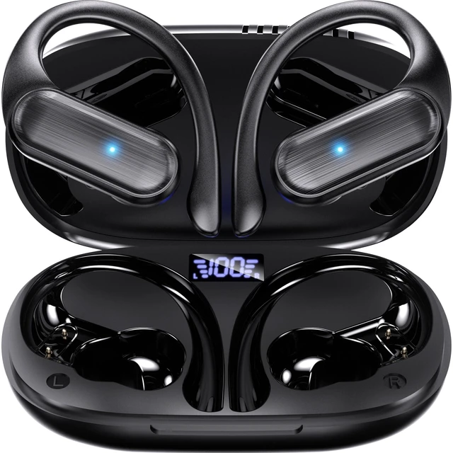 Main image of AIEDILSU Wireless Earbuds, Sports Bluetooth Headphones,90Hrs Playtime Ear Buds with LED Power Display, Noise Canceling Headset, IPX7 Waterproof Earphones-Black