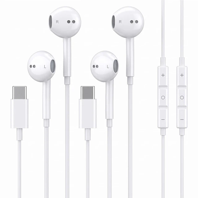Main image of 2 Pack-USB C Headphones for iPhone 18/17/16/15 Pro Max Plus Type C Earbuds | with Microphone & Remote Noise Cancelling Earphones for iPhone 18/17/16/15 Pro Max Plus,iPad,Galaxy S26/S25/Ultra Note
