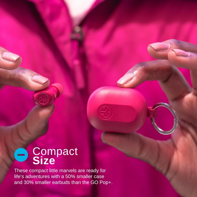 Alt view image 2 of 6 - JLab JBuds Mini True Wireless Earbuds, Bluetooth Multipoint, Hot Pink