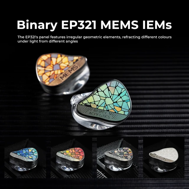 Alt view image 2 of 7 - HiFiGo Binary EP321 MEMS in-Ear Monitor, Direct-Drive MEMS Earphones, 3BA +2DD+1MEMS Hybrid IEM with Iridescent CNC Stainless Steel Faceplates for Musician Audiophile (3.5mm)