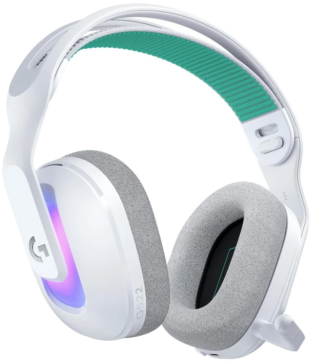 Main image of Logitech G522 Lightspeed Wireless Gaming Headset - White | For PC, 2.4 GHz, Bluetooth & USB-C , <60 Hr Battery, 48 kHz/24 bit Audio, Detachable 48 kHz/16 bit Blue VO!CE Mic, RGB