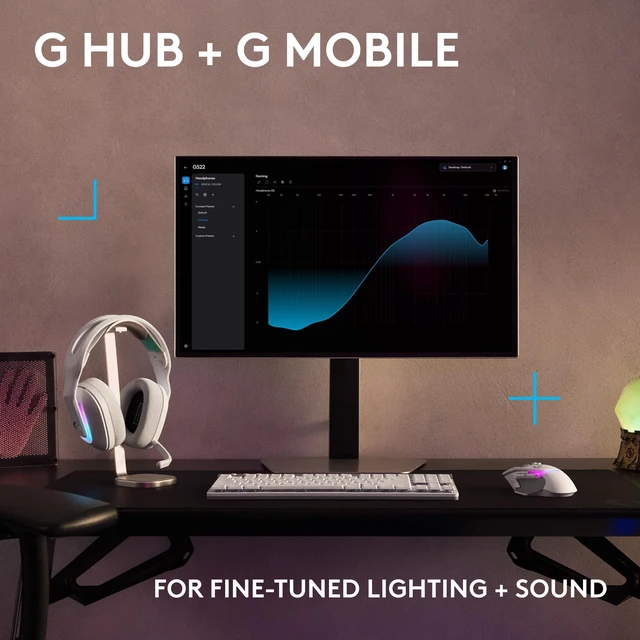Alt view image 7 of 7 - Logitech G522 Lightspeed Wireless Gaming Headset - White | For PC, 2.4 GHz, Bluetooth & USB-C , <60 Hr Battery, 48 kHz/24 bit Audio, Detachable 48 kHz/16 bit Blue VO!CE Mic, RGB