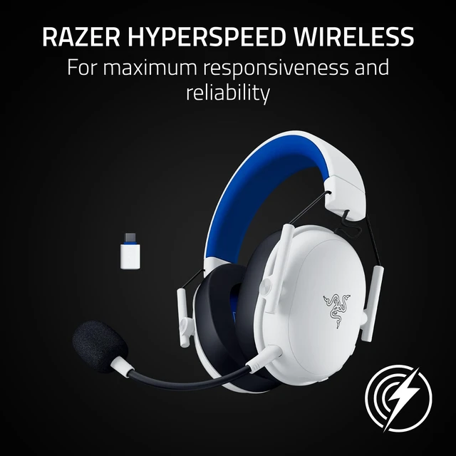 Alt view image 5 of 7 - Razer BlackShark V3 X HyperSpeed Wireless PS5 Gaming Headset, White | 50mm Drivers, Cardioid Mic, 2.4 GHz, Bluetooth, Works with PC, Mac, Nintendo Switch, Smartphone, 70 Hr Battery