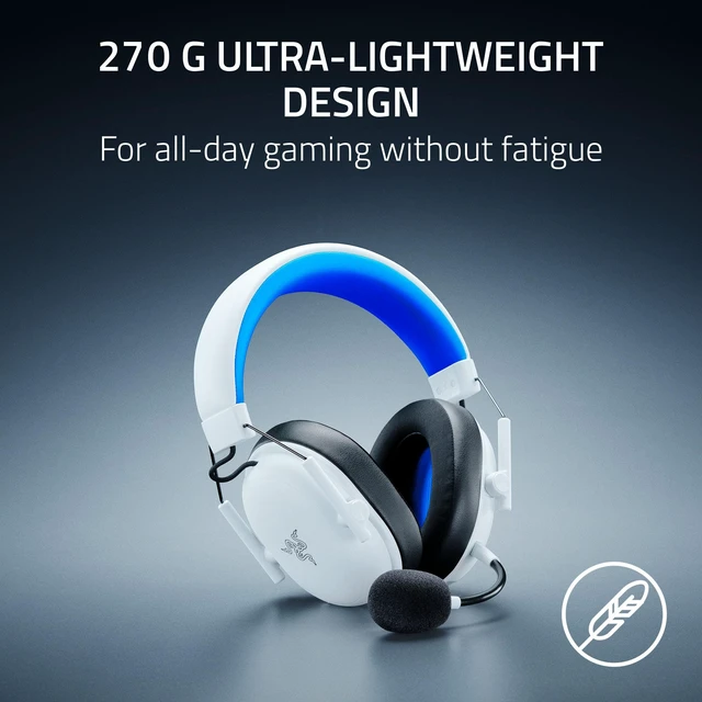 Alt view image 7 of 7 - Razer BlackShark V3 X HyperSpeed Wireless PS5 Gaming Headset, White | 50mm Drivers, Cardioid Mic, 2.4 GHz, Bluetooth, Works with PC, Mac, Nintendo Switch, Smartphone, 70 Hr Battery