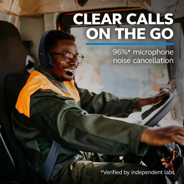 Alt view image 2 of 7 - BlueParrott B450-XT Bluetooth Headset | 96% noise canceling headset for truck drivers; padded comfort, 24 hr talk time