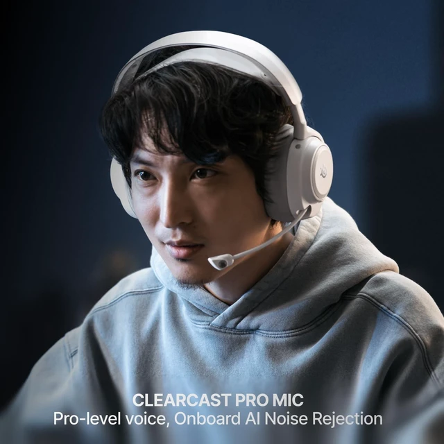 Alt view image 4 of 7 - SteelSeries Arctis Nova Pro Omni Wireless Gaming Headset - White | 96kHz/24bit, ANC, ClearCast Pro Mic, AI Noise Rejection, Mix 2.4GHz+BT, OmniPlay PC+PlayStation+Xbox