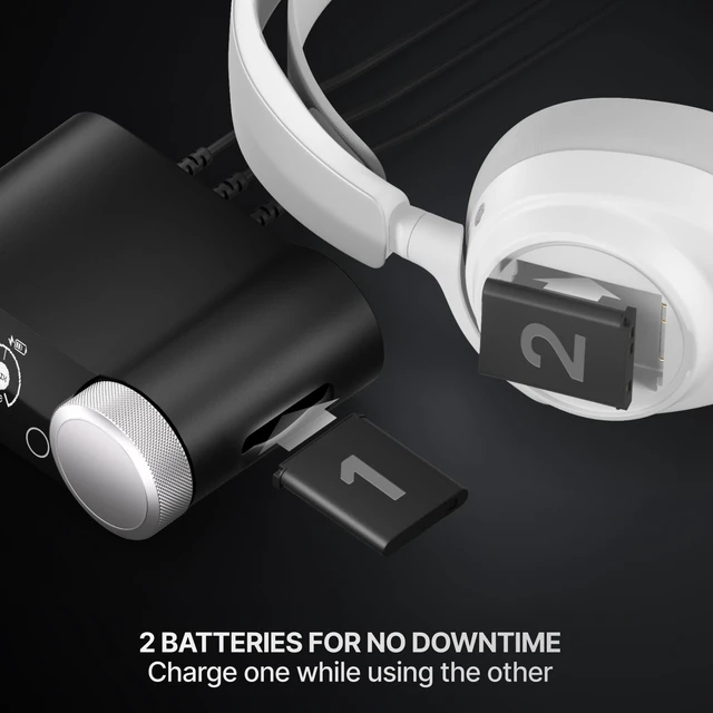Alt view image 6 of 7 - SteelSeries Arctis Nova Pro Omni Wireless Gaming Headset - White | 96kHz/24bit, ANC, ClearCast Pro Mic, AI Noise Rejection, Mix 2.4GHz+BT, OmniPlay PC+PlayStation+Xbox