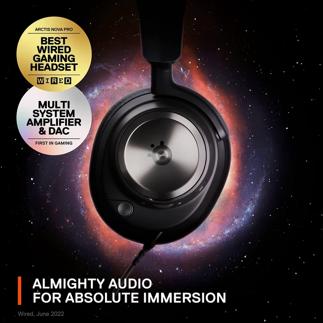 Alt view image 2 of 7 - SteelSeries Arctis Nova Pro Multi-System Gaming Headset - Black | Premium Hi-Fi Drivers, Hi-Res Audio - 360° Spatial Audio - GameDAC Gen 2 - Stealth Retractable Mic - PC, PS5, PS4, Switch