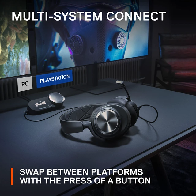 Alt view image 7 of 7 - SteelSeries Arctis Nova Pro Multi-System Gaming Headset - Black | Premium Hi-Fi Drivers, Hi-Res Audio - 360° Spatial Audio - GameDAC Gen 2 - Stealth Retractable Mic - PC, PS5, PS4, Switch