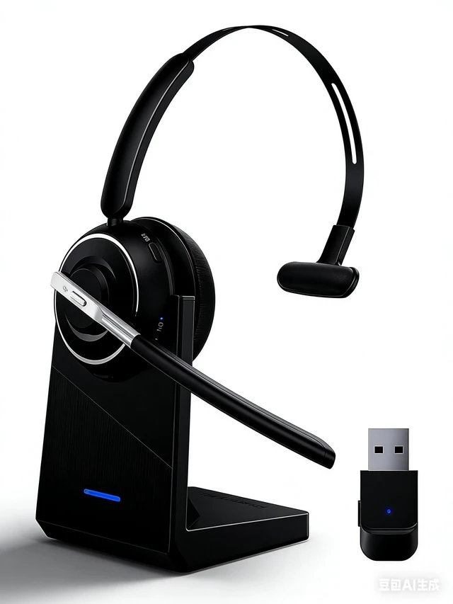 Main image of PrancyBt Wireless Headset, Bluetooth Headset with AI Noise Cancelling Mic, Bluetooth V5.2 Headphones with USB Dongle, Charging Base & Mic Mute for PC/Cell Phones/Call Center