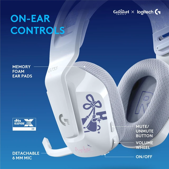 Alt view image 4 of 6 - Logitech G733 Lightspeed RGB Wireless Gaming Headset | Lightspeed wireless, suspension headband, LIGHTSYNC RGB, Blue Voce mic tech, PRO-G audio drivers