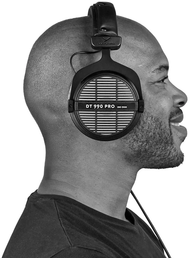 Alt view image 5 of 5 - beyerdynamic DT 990 Pro (250 Ohm), Open-Back Studio Headphones, Black | Best from a headphone amp or audio interface, sound is audible to others, mixing reference, velour ear pads, 3m coiled cable