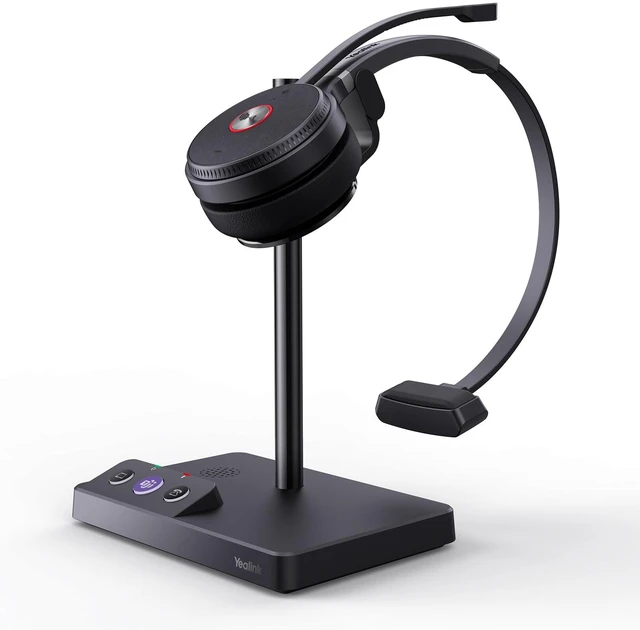 Main image of Yealink WH62 Mono Wireless DECT Headset for IP Phone & PC, Teams Certified | 525 ft Long Range Work Headphone with Dual Noise Canceling Microphones, Quick Mute & Call Control, 13H Talk Time, Busylight