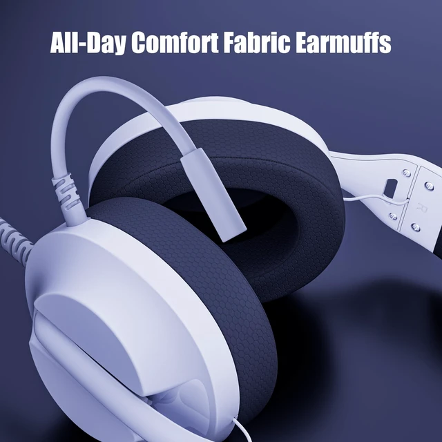 Alt view image 6 of 7 - WIRWTRU Wired Gaming Headset for PS5, Xbox, Xbox Series X|S, PC, PS4 | 198g Lightweight Design, Noise Cancelling Microphone, Soft Earmuffs, 3.5mm Jack for Gaming & Work