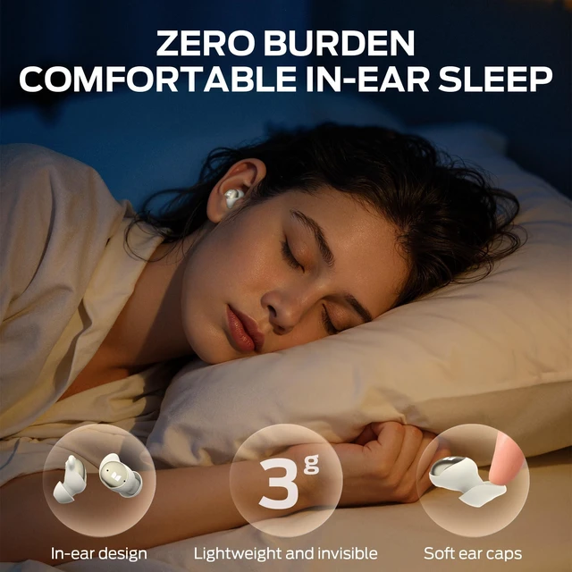 Alt view image 4 of 7 - Monster Sleep Ear200, Bluetooth 6.0 Wireless in-Ear Headphones, Sleep Earbuds with ANC, Active Noise Cancelling Earbuds, 8-10H Playtime, Ultra Comfort Design for Side Sleepers
