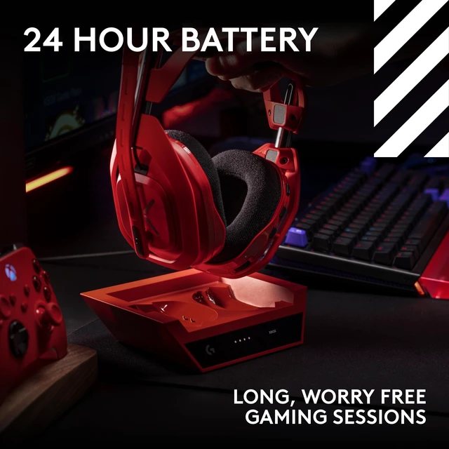 Alt view image 6 of 7 - Logitech G Astro A50 X Wireless Gaming Headset + Base Station - Mars Red | PLAYSYNC Video & Audio Switcher, HDMI 2.1 4K 120 Hz, 24 h Battery, 2.4 GHz & Bluetooth, for PC, PS5, Xbox