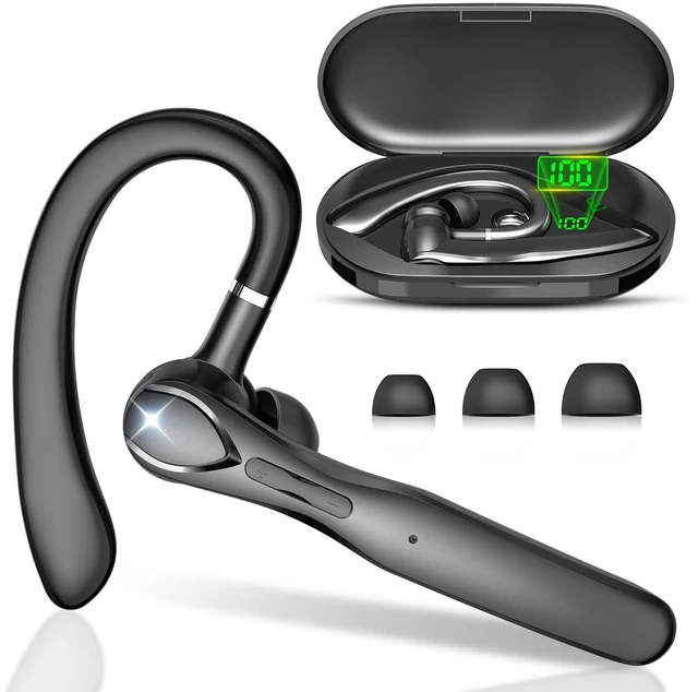 Main image of Bluetooth Headset, Wireless Headset with Mic for Work | Bluetooth Earpiece with Charging Case 55 Hours Talking Time Built-in Microphone, V5.4 Hand-Free Headphones for Trucker,Office