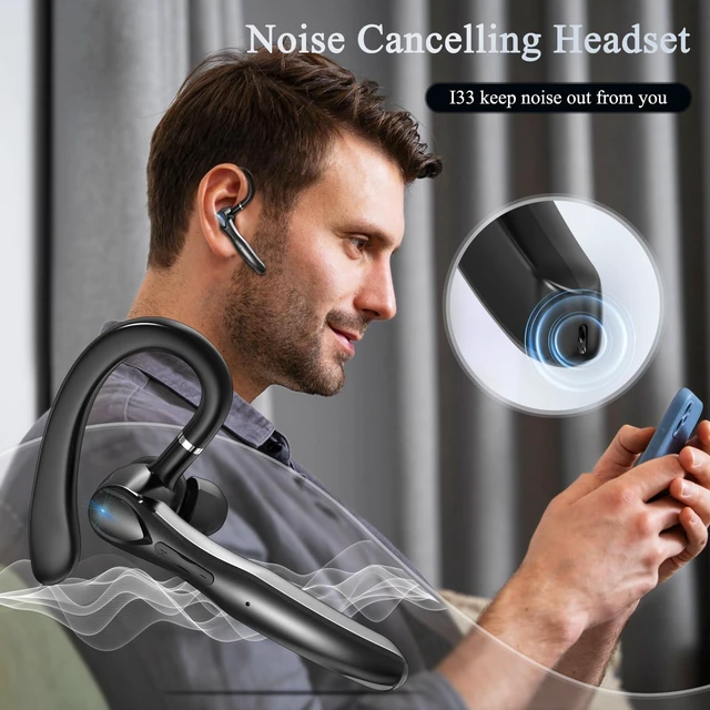 Alt view image 4 of 5 - Bluetooth Headset, Wireless Headset with Mic for Work | Bluetooth Earpiece with Charging Case 55 Hours Talking Time Built-in Microphone, V5.4 Hand-Free Headphones for Trucker,Office