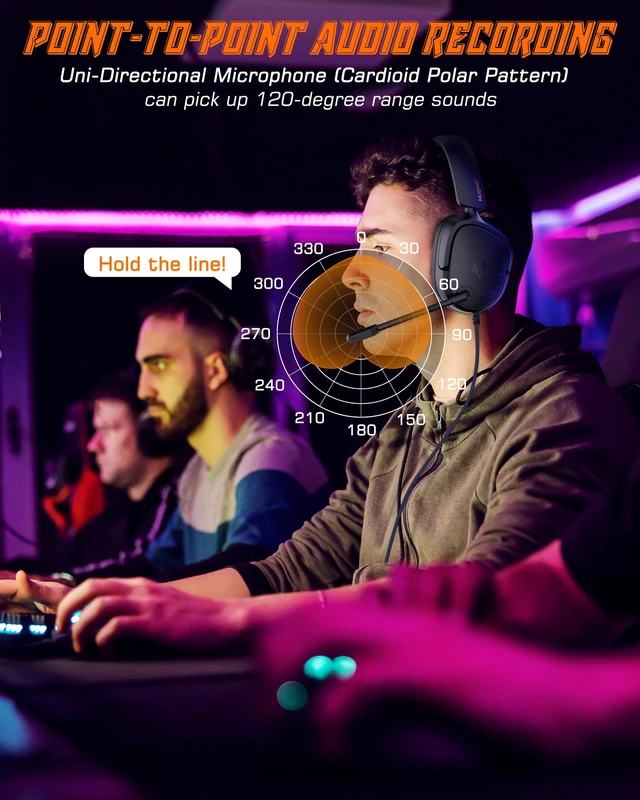 Alt view image 3 of 7 - NUBWO HG04L Gaming Headset for PS5/PS4, Xbox Series X|S, Switch - Black | 40mm Speakers, Clear Unidirectional Mic, 250g Lightweight, Soft Memory Earmuffs, 3.5mm Jack for Gaming & Work