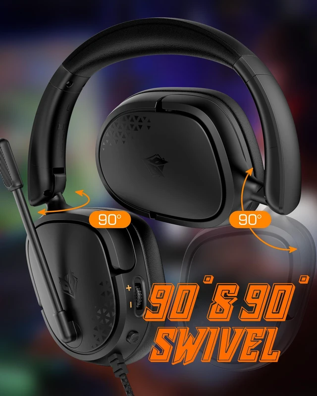 Alt view image 7 of 7 - NUBWO HG04L Gaming Headset for PS5/PS4, Xbox Series X|S, Switch - Black | 40mm Speakers, Clear Unidirectional Mic, 250g Lightweight, Soft Memory Earmuffs, 3.5mm Jack for Gaming & Work