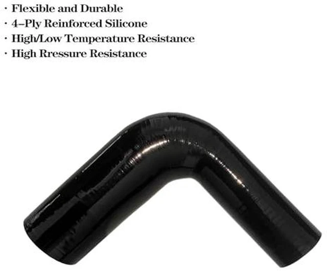 Alt view image 4 of 7 - 1.75"-2.5" 90 Degree Reducer Silicone Elbow Coupler 7" Leg Length