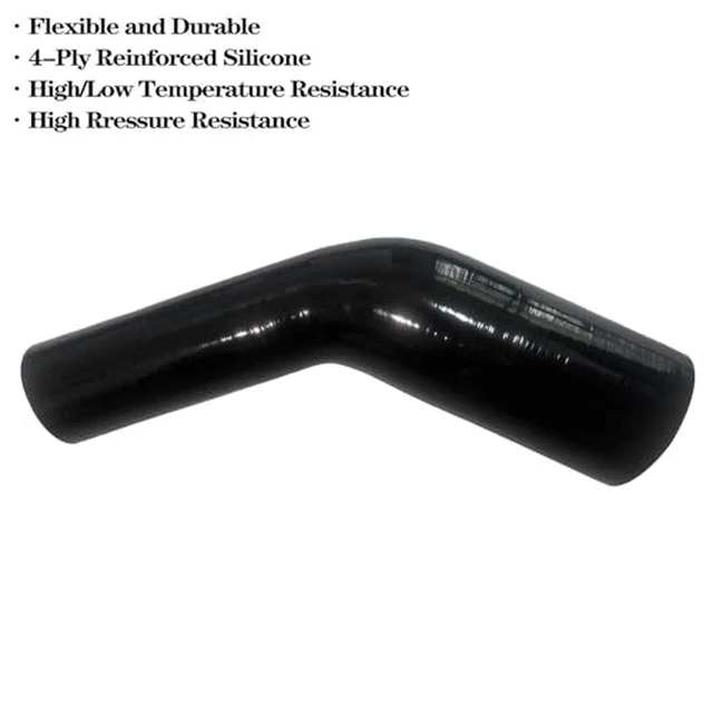 Alt view image 4 of 7 - ID 1.5" to 1.75", 6" Leg Length 45 Degree Elbow Reducer Silicone Coupler