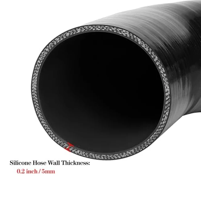 Alt view image 3 of 7 - ID 1.5" to 1.75", 6" Leg Length 45 Degree Elbow Reducer Silicone Coupler