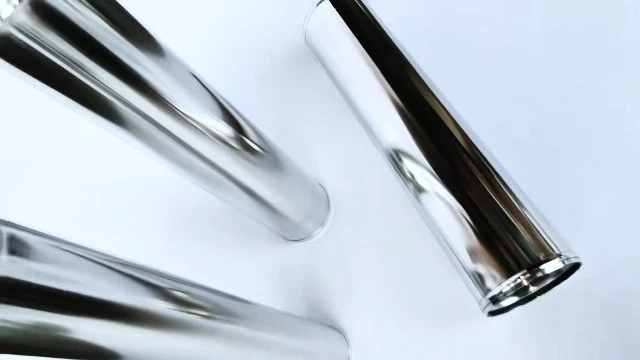 Alt view image 7 of 7 - OD 4" (102mm), Length 18 inch Straight Aluminum Tube Pipe Polished Universal Straight Aluminum Connector Adapter
