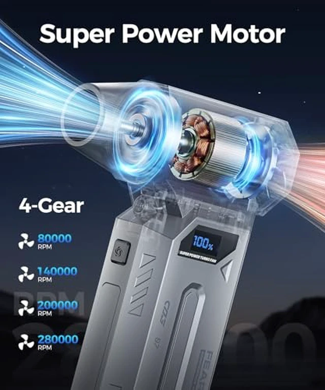 Alt view image 2 of 6 - Compressed Air Duster-280000 RPM Electric Air Duster