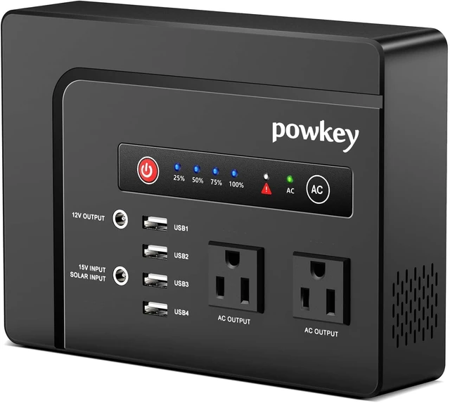 Main image of powkey 200W Portable Power Bank with AC Outlet 120V, 146Wh Power Station | Rechargeable Backup Lithium Battery Powered, Pure Sine Wave AC Outlet for Outdoor RV Trip Travel Home Office Emergency