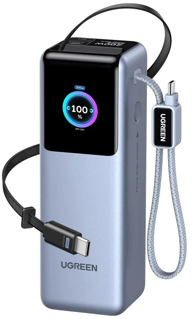 Main image of UGREEN Nexode Pro 25000mAh 200W Laptop Power Bank with Retractable Cables | Built-in retractable cables, TFT display, PD 3.1. 90Wh. 100W×3 Fast charges MacBook, Dell, HP, Samsung S26, iPhone 18 Pro