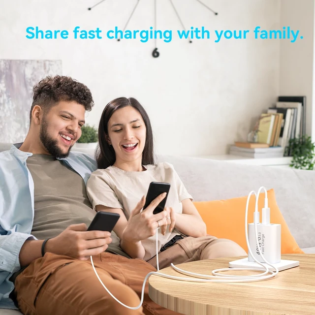 Alt view image 6 of 6 - USB C Charger Block Multiple Ports Wall Charger Fast Phone Charging Blocks | 40W 4-Ports Power Cube USB Plug USB A+USBC Charger Brick Box for iPhone 17/16/15/14/13/12 Pro Max,Galaxy, Pixel,3Pack White