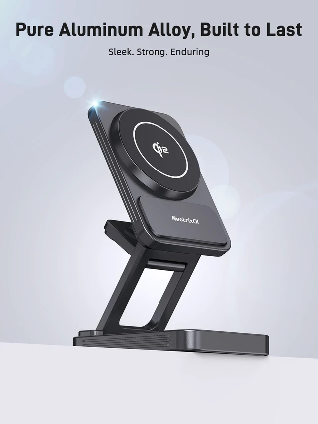 Alt view image 4 of 7 - Magnetic Wireless Charger for Samsung, Qi2 Aluminum Alloy Charging Station | for Samsung Galaxy S26 Ultra/Z Fold7/Flip7/Buds4, Foldable Travel Watch Charger for Galaxy Watch Ultra/8 (Adapter Included)